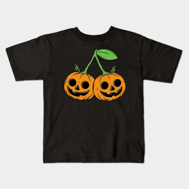 Pumpkin cherry Kids T-Shirt by Maariahdzz